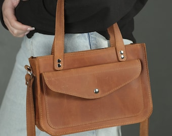 Handgemaakte leren schoudertas voor vrouwen, gepersonaliseerde volnerf crossbody, vintage aangepaste portemonnee cadeau, alledaagse tas, cadeau voor haar