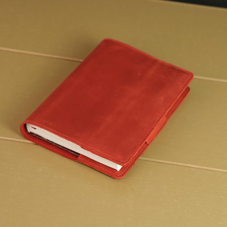 Leather Notebook Cover, Vintage leather journal cover A5, Simple notebook cover a5, Various color options, Moleskine cover, Hobonichi Techo Red