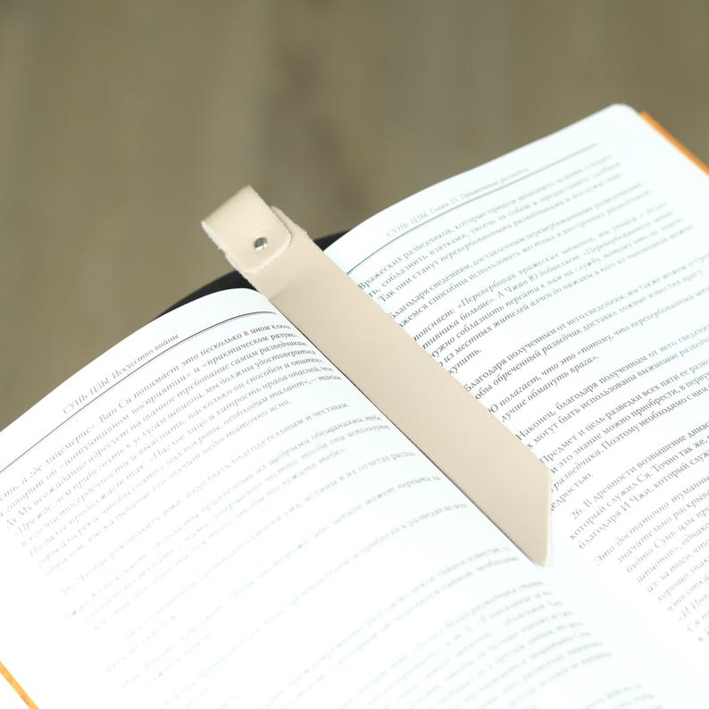 Long Leather Bookmark for Books, Handmade Slim Page Marker, Minimalist ...