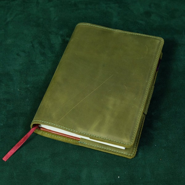 Notebook Lederhülle, Vintage Leder Journal Cover A5, Schlichte Notebook Hülle a5, Verschiedene Farboptionen, Moleskine Cover, Hobonichi Techo