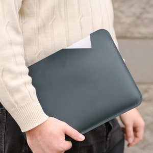 Leather Sleeve for MacBook Pro 13 2020, 16 Inch Laptop Case, MacBook Air M1 2020 Cover, 15 Inch MacBook Pro Sleeve, Free Initials