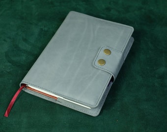 Vintage Leather Notebook Cover – Refillable Journal Case for A6/A5, Personalized Book Cover for Moleskine, Hobonichi, Stalogy & More