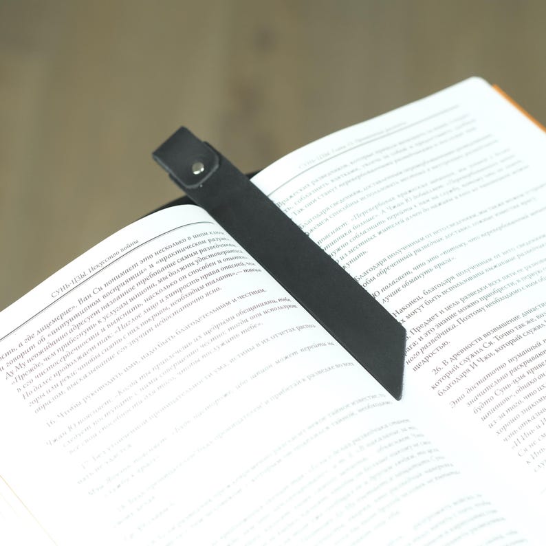 Long Leather Bookmark for Books, Handmade Slim Page Marker, Minimalist ...