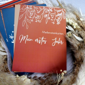 Meilensteinkarten Babys erstes Jahr | boho | floral | Geschenk zur Babyparty unisex Geburt |  | Junge und Mädchen |  Fotokarten
