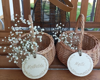 Blumenkörbchen personalisiert mit Name | Geschenkkorb | personalisiert | Blumenmädchen | Blumenkorb | Geschenkidee  | Blumenmädchen Korb