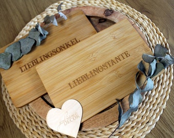 Gift aunt & uncle personalized | Breakfast board customizable | wooden board | Christmas | individual | Engraving | Favorite aunt