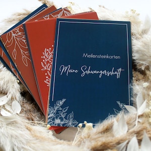 Meilensteinkarten Schwangerschaft 30 Stück | Boho | Lineart | Floral | Trockenblumen Pampas Fotokarten | Geschenk Freundin
