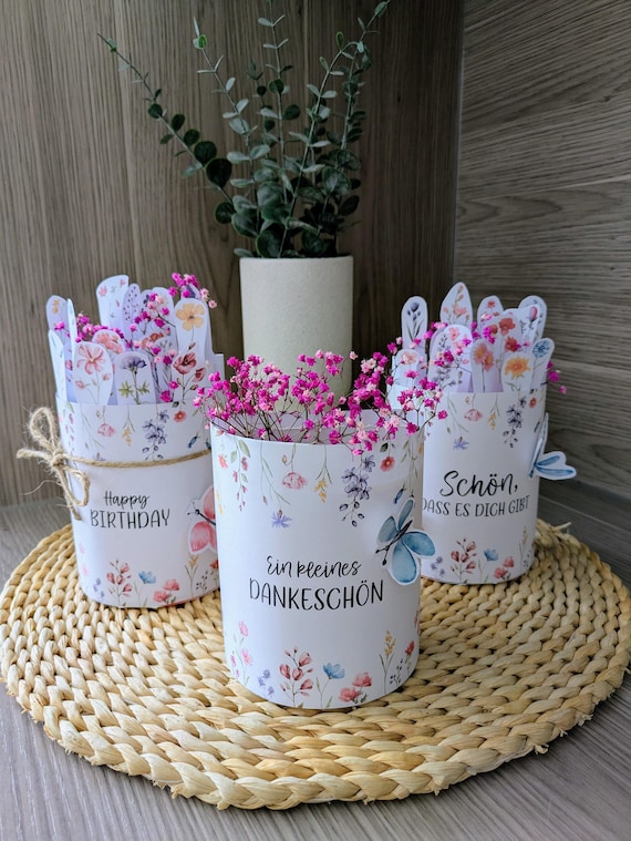 Duplo Banderolen Wildblumen PDF, DIY Geschenk Geburtstag | Kleinigkeit Dankeschön | Personalisierte Sprüche Vorlage | Digitaler Download