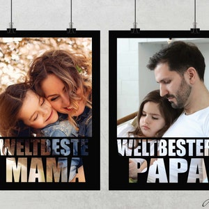Personalisiertes Poster für Mama / Papa mit Foto | Fotogeschenk zum Muttertag und Vatertag personalisiert | digitale Datei | DIN A4 | DIN A3