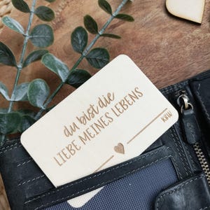 Liebes Visitenkarte aus Holz personalisiert | Partner Geschenk | Valentinstag | Geschenk Männer | Brieftaschen Karte | kleines Geschenk