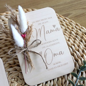 Muttertag Geschenk | Grußkarte Karte aus Holz | Trockenblumen | Danke Mama | Holz Deko | Blumen |Mama Geschenk | Geburtstag | Julianadecor