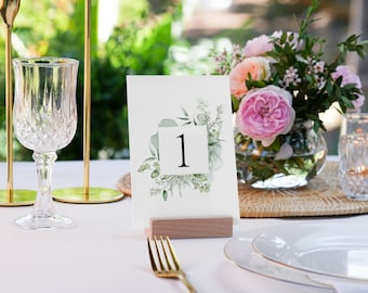 Table numbers wedding digital download for self-printing No. 1- 20 | Wedding table decoration | greenery