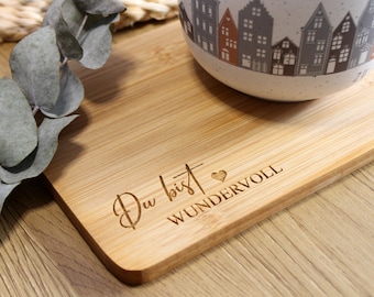 Best friend gift personalized | Engraving You are wonderful | A little gift for your birthday, Christmas Wooden decorative breakfast