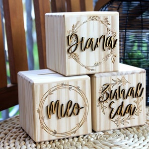 Spardose personalisiert aus Holz | Sparschwein mit Namen | Geschenk zur Geburt, Taufe oder Einschulung | Julianadecor