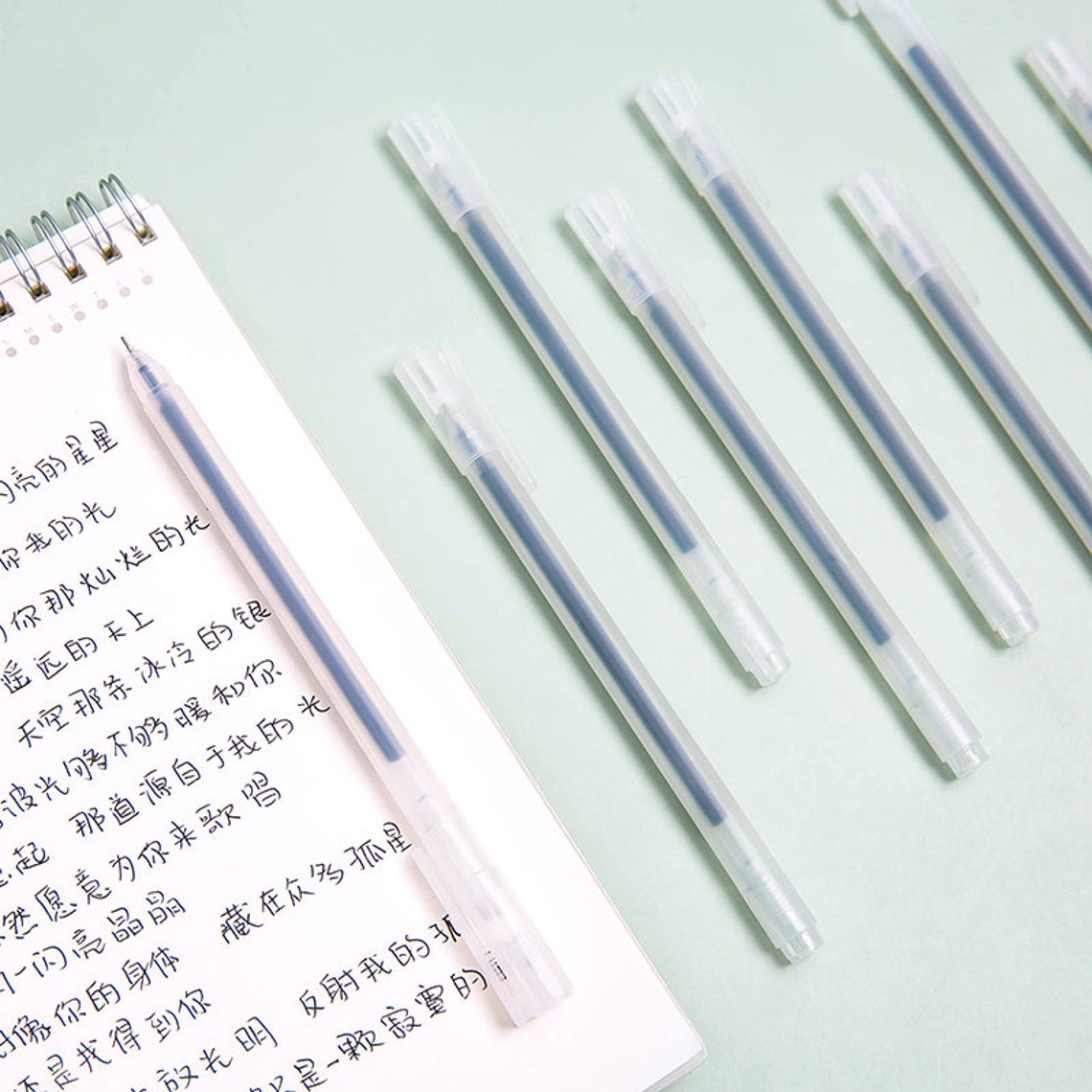 Simple Muji Style Gel Pen Set 0.5 mm Black 12 Packs Etsy