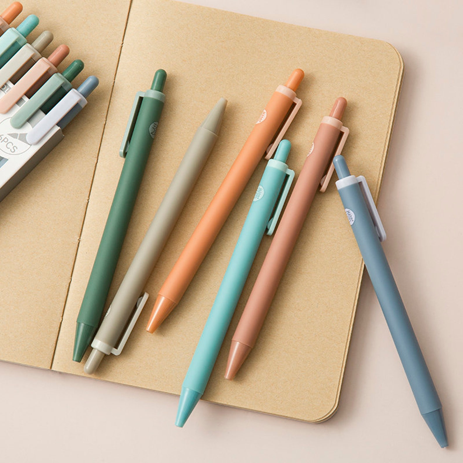 Vintage Gel Pen Set for Bullet Journal 0.5 mm 6 Pack Etsy
