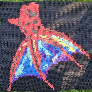 Vampire Squid Tapestry Crochet Pattern - Octopus Deep Sea Ocean Life Spooky Halloween Rainbow Pride Tote Bag Blanket - DIGITAL PATTERN ONLY