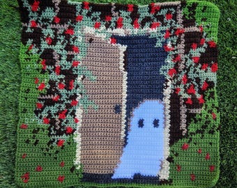 Ghost Tapestry Crochet Pattern: Spooky Halloween Wall Hanging (Digital Pattern)