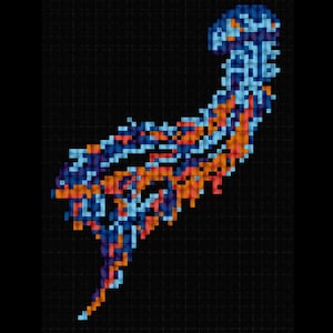 Colorful Jellyfish Tapestry Crochet Pattern - Wall Hanging Blanket Tote Bag Ocean Sea Pillow Jelly Colorful Nature Gift - DIGITAL PATTERN