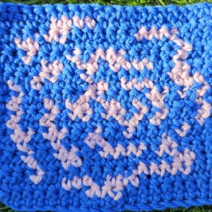 Patrón de ganchillo de tapiz de rosa fácil - Práctica para principiantes Flower Love Crochet Potholder Coaster Tote Bag Grandma Square Chart - PATRÓN DIGITAL