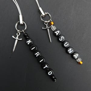 Sword Art Online Charm: Kirito Asuna Anime Keychain, Manga Fan Art