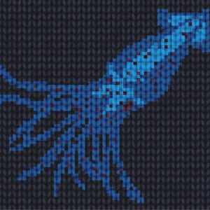 Squid Tapestry Crochet  Pattern - Wall Hanging Tote Bag Blanket Pillow Octopus Sea Life Ocean Marine Nature Easy Beginner - DIGITAL PATTERN