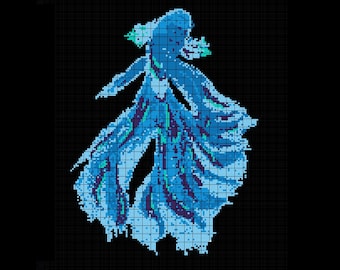 Blue Betta Fish Crochet Tapestry Pattern: Nature Wall Hanging (Digital Pattern)