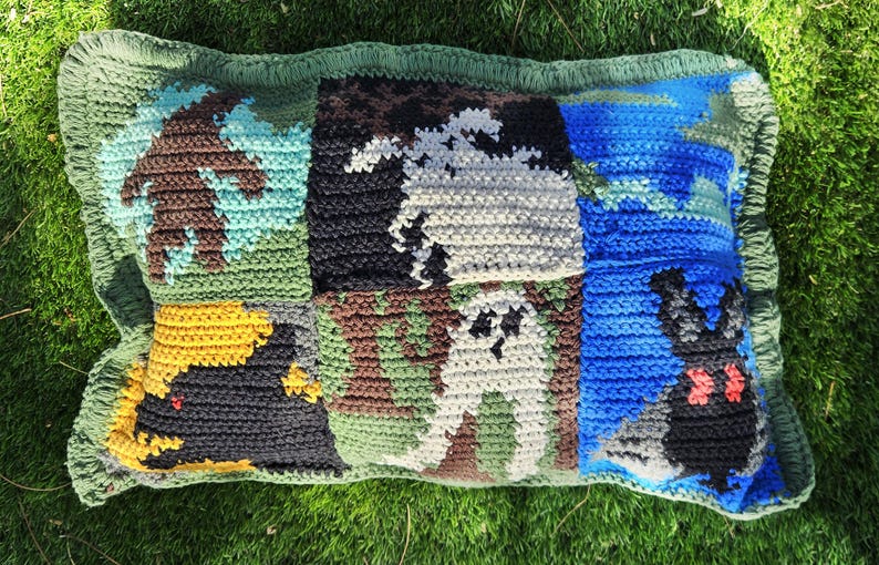 Werewolf Tapestry Crochet Pattern: Cryptid Granny Square (digital ...