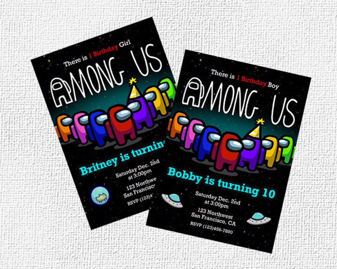 Among Us Party Invitations