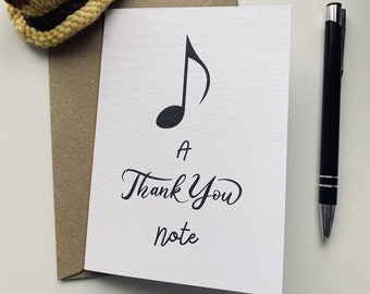 A Thank You Note | Music | Grateful | Appreciation Card