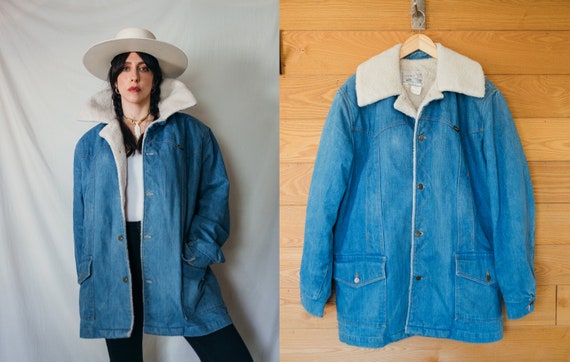 Vintage Lee Storm Rider Sherpa Lined Denim Ranch J