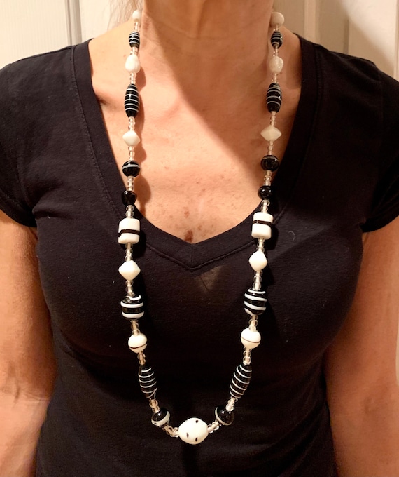 Black & White beaded necklace