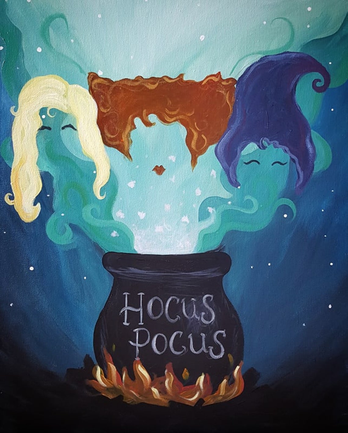 Hocus Pocus Original Acrylic Painting on Canvas | Etsy