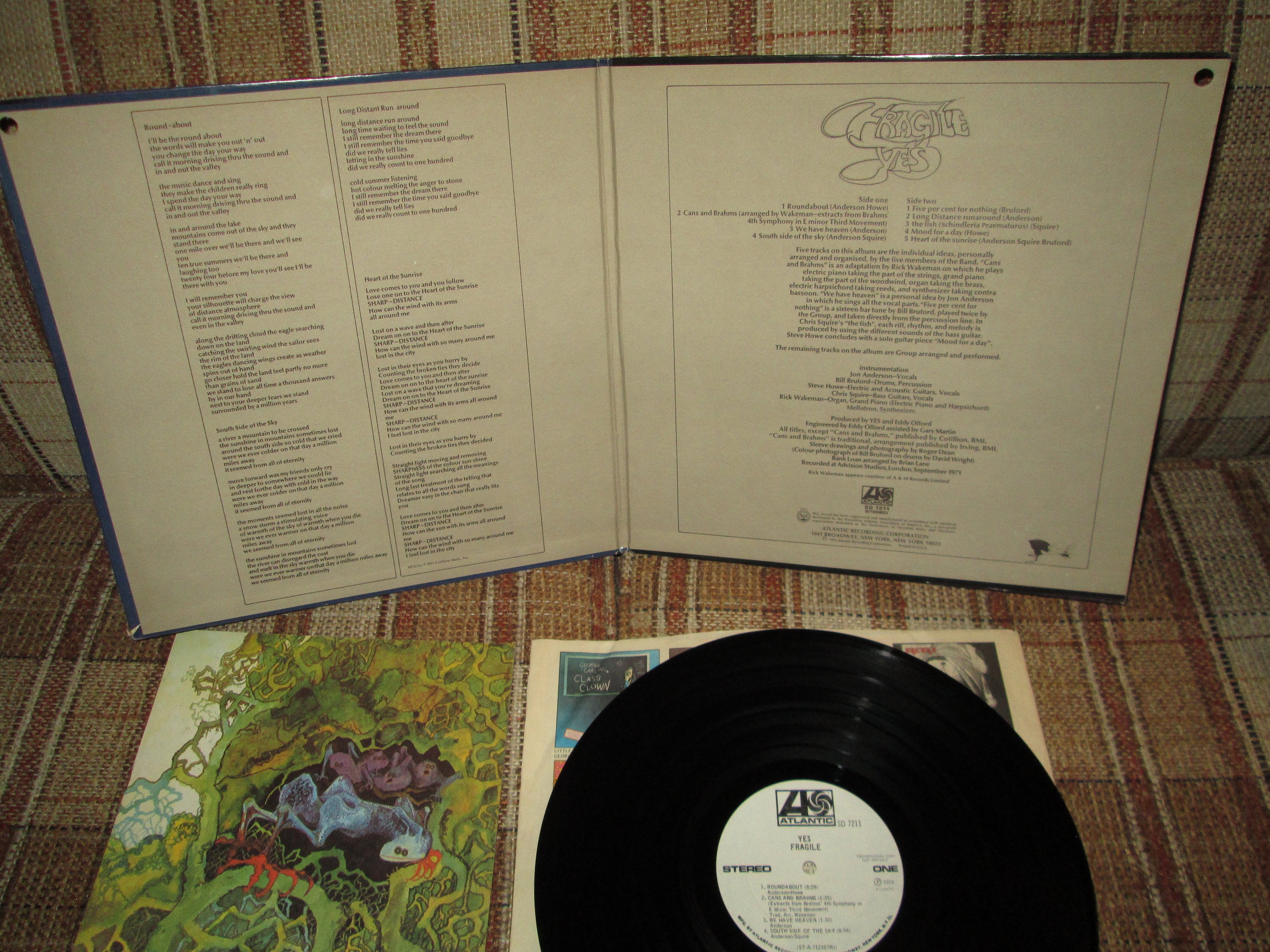 Yes -fragile RARE White Label Promo on Atlantic Records SD 7211