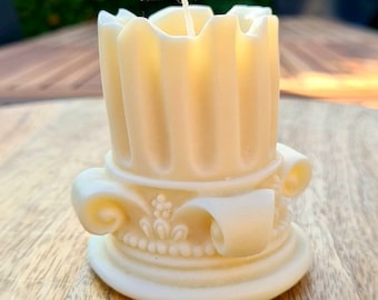 Roman Column Candle: Strong Scented Soy Wax Vegan Candle