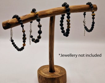 Handcrafted Apricot Wood Necklace Stand: T-Bar Jewelry Display