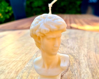 David Bust Candle: Handmade Soy Wax Roman Home Decor