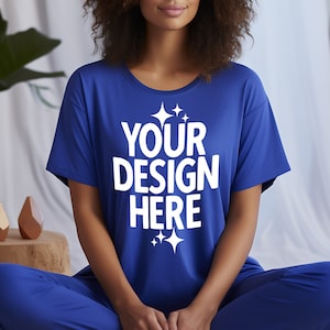 Royal Blue Gildan 64000 T-Shirt Mockup (JPEG Format)
