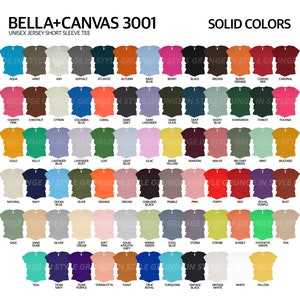 Bella Canvas 3001 Mockup Bundle: Front & Back PNG, 145 Colors image 5