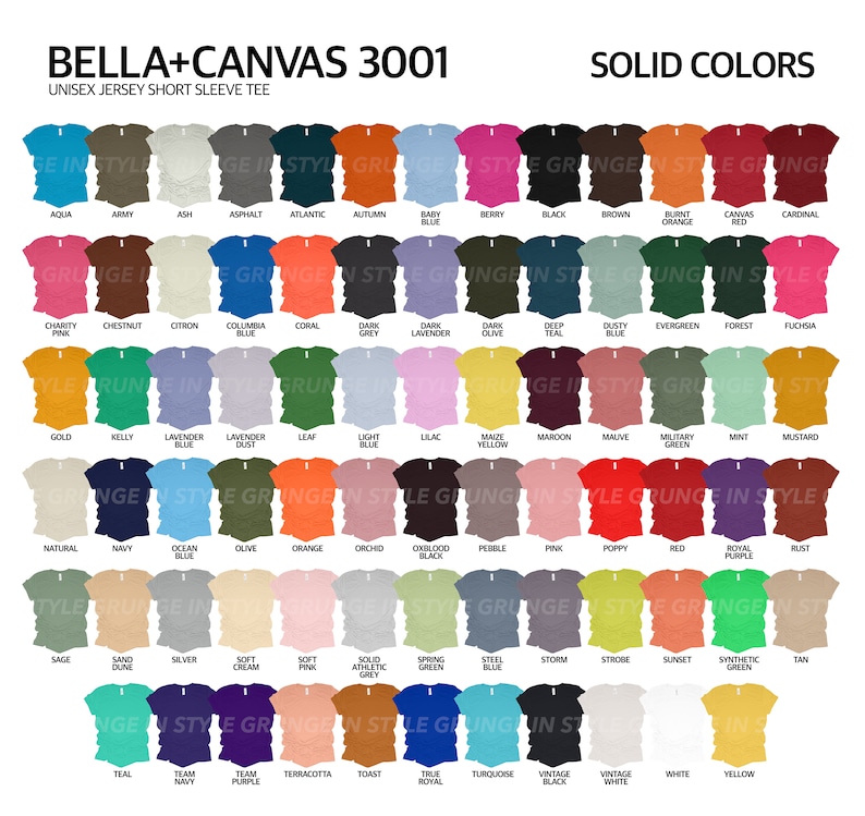 Bella Canvas 3001 Mockup Bundle: Front & Back PNG, 145 Colors image 5