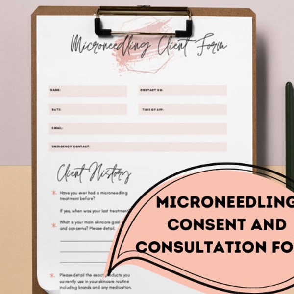 Microneedling Consent Form Template - Etsy