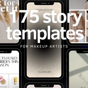 Instagram Story Templates für Make-up Artists. 175 Stories, für Kunden, Testimonials, Quizzes, Affiliate Marketing und mehr. Canva Vorlage