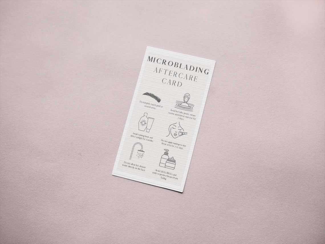 Microblading Aftercare Card double sided. Digital Download | Etsy