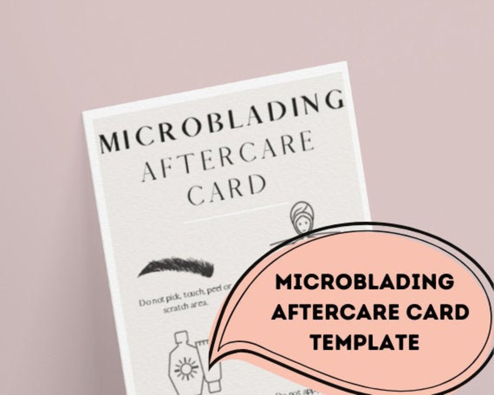 Microblading Aftercare Card double Sided. Digital Download - Etsy Australia