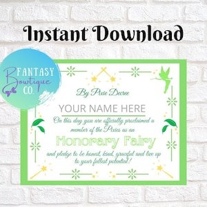 Dzwoneczek | Pixie Hollow | Certyfikat Wróżki | Wróżki | Pixie Dust