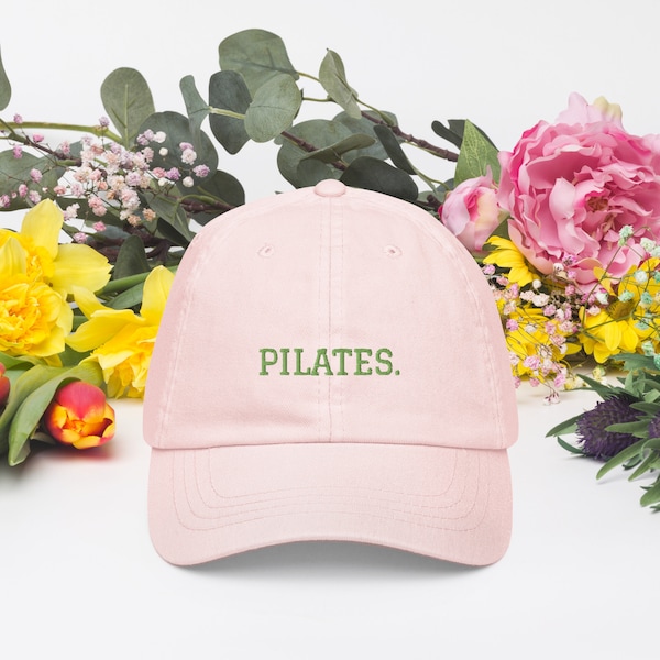 NEW Pastel Colors Pilates Baseball Hat, Embroidered Classic Cotton Hat, 4 Color Options