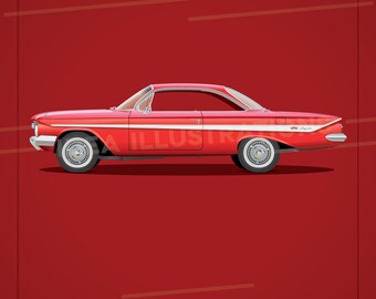 シボレー・インパラ 1961年式のイラスト