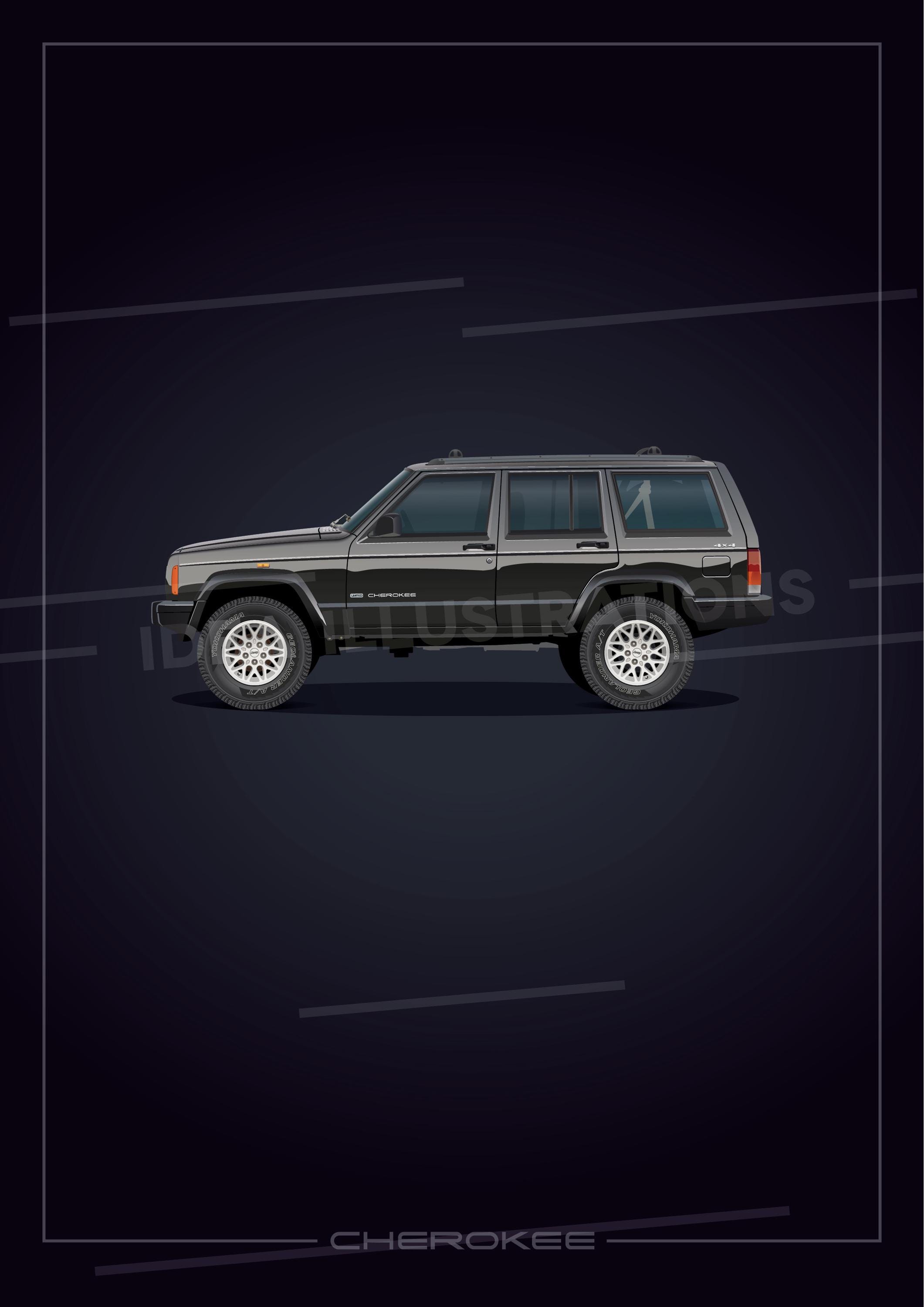 Jeep Cherokee XJ 1997 Update Illustration - Etsy