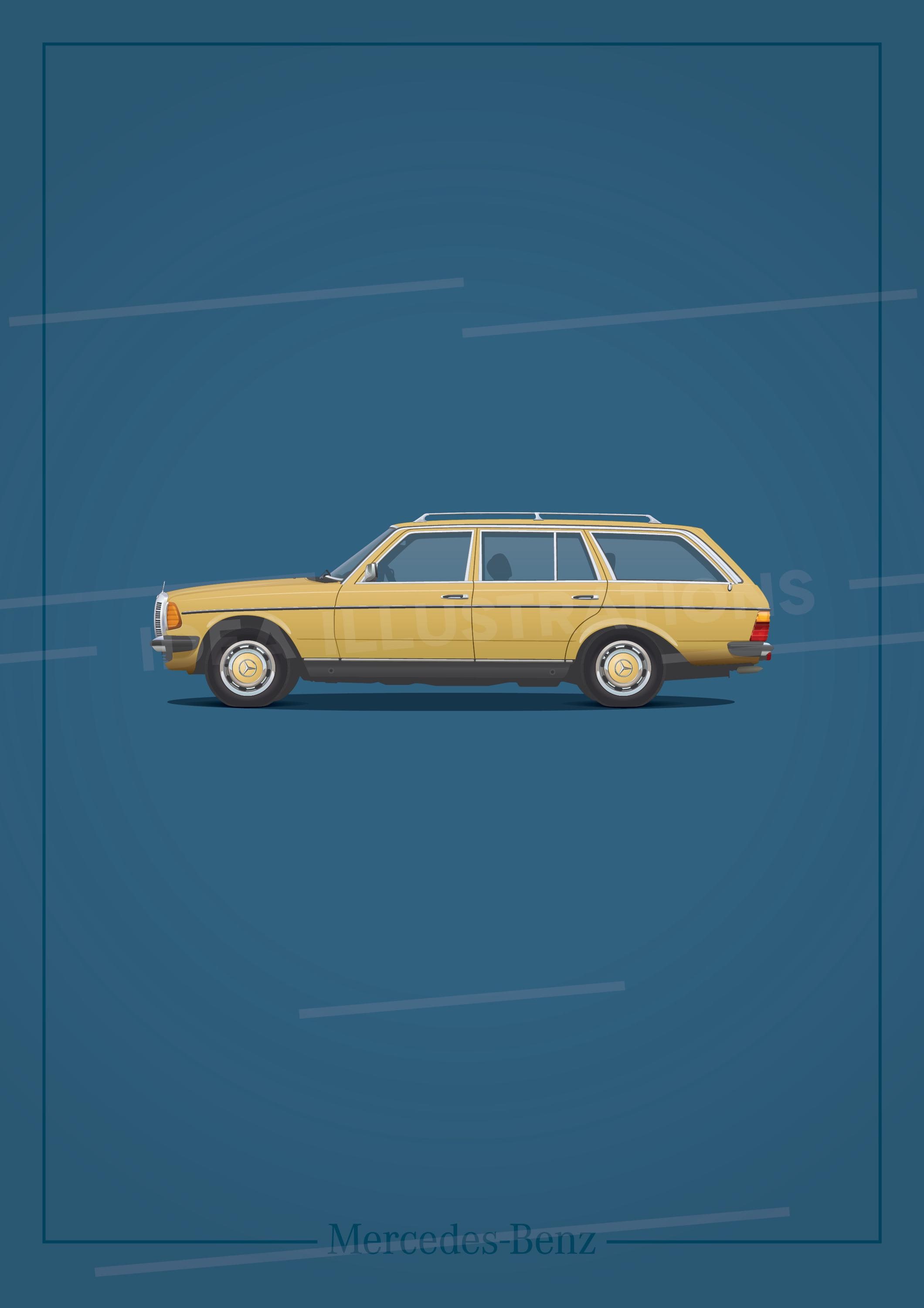 Mercedes w123 poster - Etsy 日本