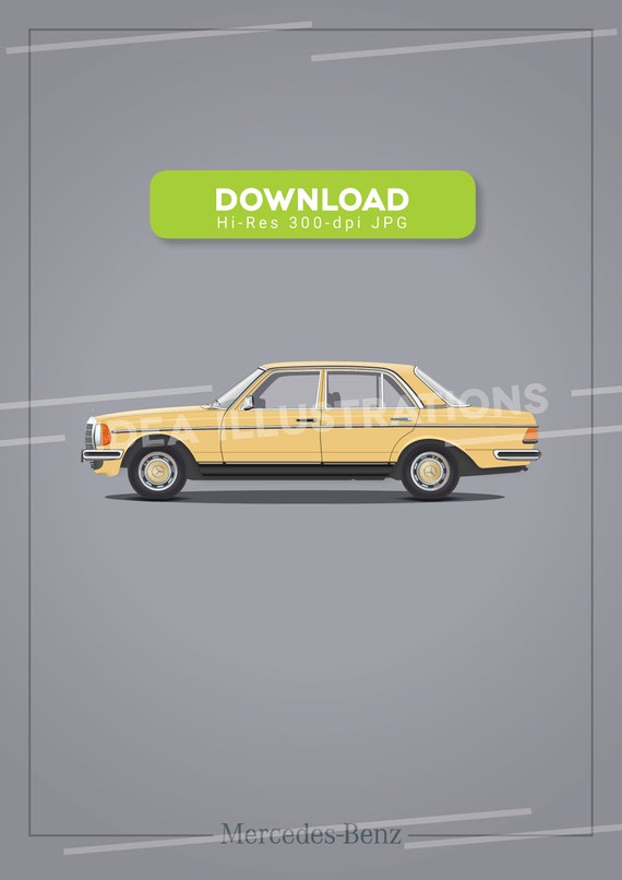 W123 Vector Mercedes-benz W123 Illustration | Etsy